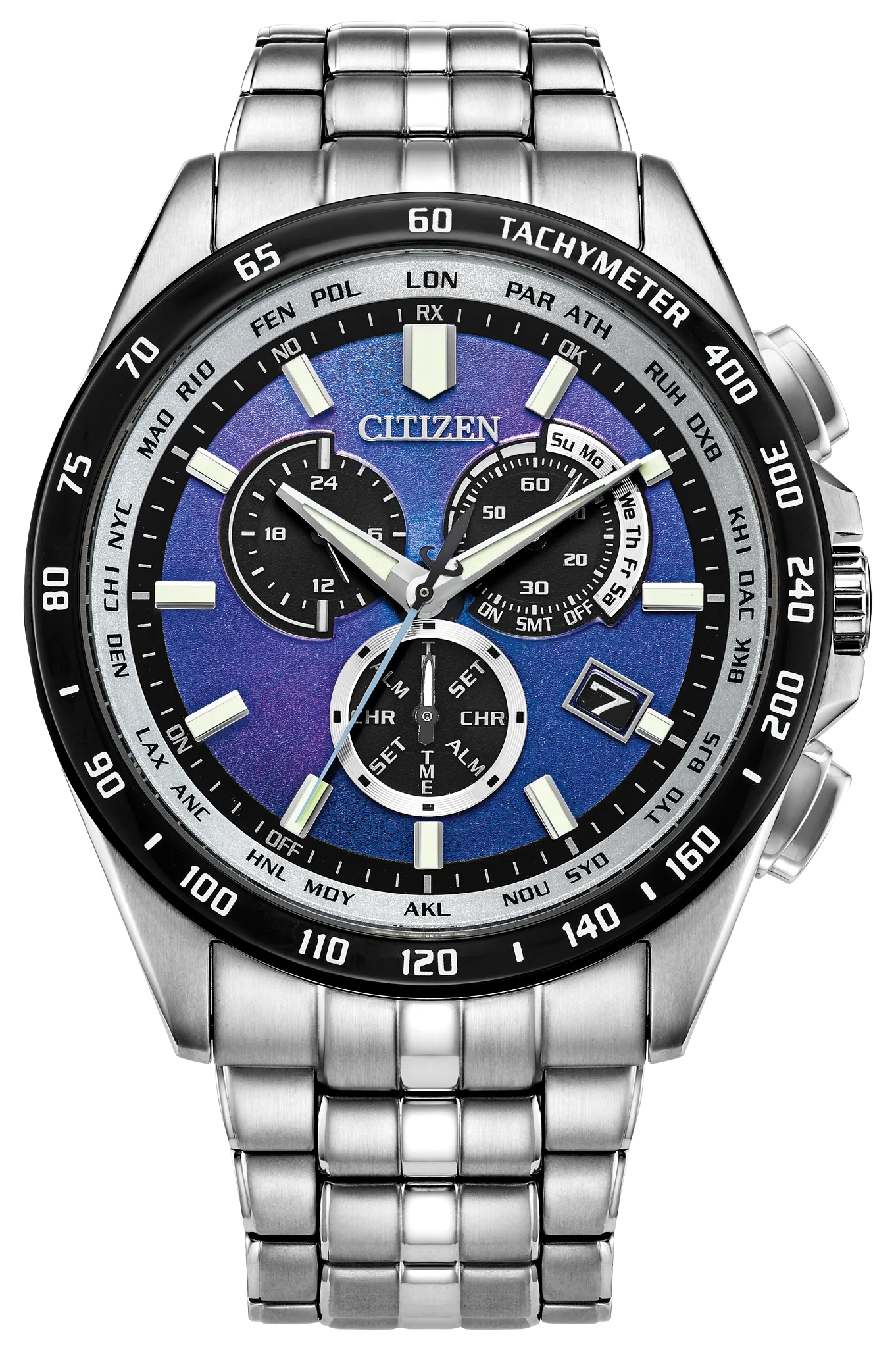 Perpetual Chrono A-T Blue Dial Stainless Steel Bracelet CB5874-81L
